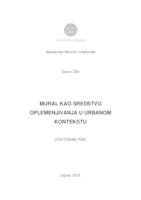 prikaz prve stranice dokumenta Mural kao sredstvo oplemenjivanja u urbanom kontekstu
